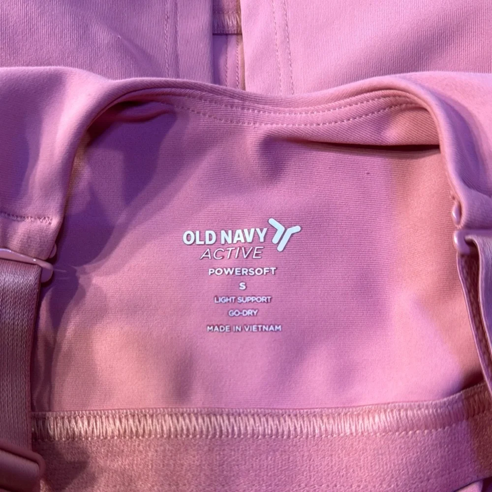 Old Navy Active Powersoft Sports Bra Womens, S, Pink, Medium Impact Athletic Bra - Picture 4 of 4